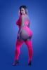 Wavelength Cutout Rhinestone Teddy Bodystocking -  Queen - Neon Pink