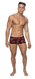 Kiss Me - Mini Short - Small - Sheer Lips Black