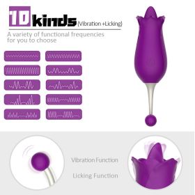 Rose Vibrant Multi Frequency Magic Wand Sucking Vibrarting (Color: Purple)