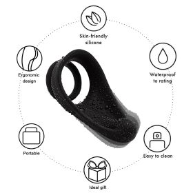 Penis Ring with Teasing Tail Stretchy Ring for Penis Stimulation (Color: black)