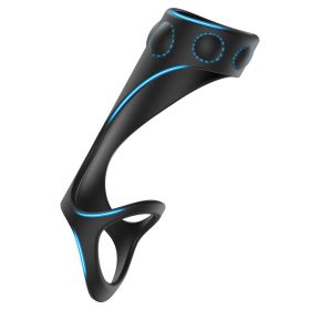 Tornado double ring locking fine ring for Longer Harder Stronger Erection; (Color: black)