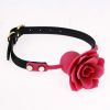 Silicone Rose Ball Gag Nipple Bondage Lace Flower Open Mouth Gags