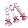 Flower Crystal Glass Anal Plug Masturbation Sex Toys For Women
