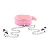 Faux Leather Choker Collar With Nipple Breast Clamp Clip