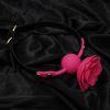 Silicone Rose Ball Gag Nipple Bondage Lace Flower Open Mouth Gags