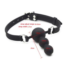 Full Silicone Double-Ended Open Mouth Gag Dildo Oral (Color: 2)