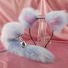 Fox Anal Plug Sex Toys Foxtail Bow Metal Butt Anal