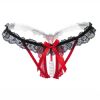 Sexy Lingerie Crotchless Women's Panties Lace Bowknot G-strings