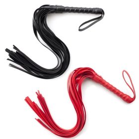 3Colors PU Leather Whip With Tassel Spanking Paddle Scattered (Color: black)