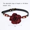 Silicone Rose Ball Gag Nipple Bondage Lace Flower Open Mouth Gags