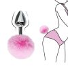 Detachable Anal Plug Real Bunny tail Smooth Touch