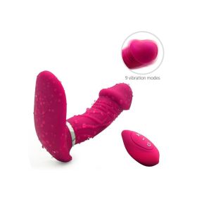 Smart Heating Wearable Vibrator Butterfly Clitoral Vibrator (Color: Rose)