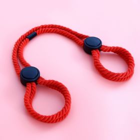 Adjustable Rope Handcuffs Fetish Hand Shackles Bdsm (Color: Red)