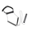 Bondage Silicone Dog Bone Ball Gag,Leash Chain Attached,